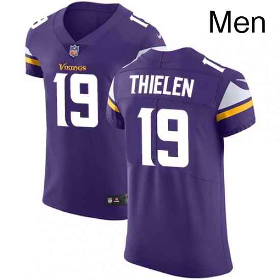 Mens Nike Minnesota Vikings 19 Adam Thielen Purple Team Color Vapor Untouchable Elite Player NFL Jersey